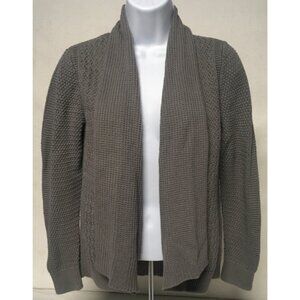 Croft n Barrow Cardigan Sweater Women Size PM Dark Gray Open Front Long Sleeves